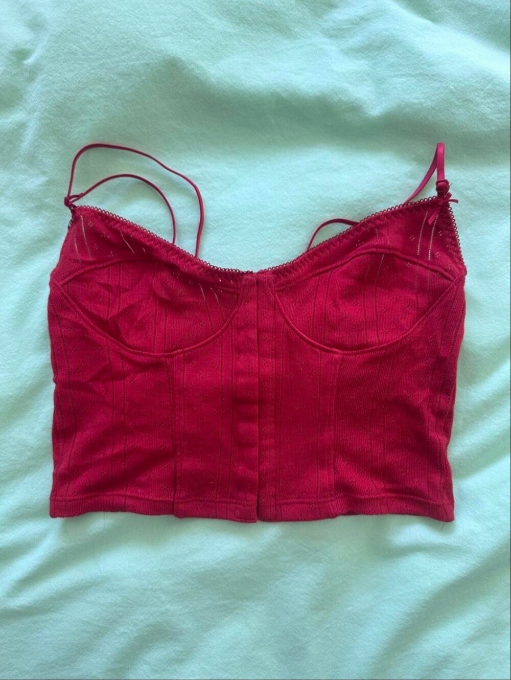 Cou Cou Intimates Red corset top with adjustable straps Size S